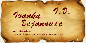 Ivanka Dejanović vizit kartica